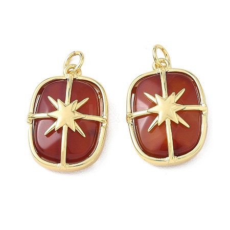 Brass & Natural Carnelian Pendants GG-CBAD360-19G-02-1