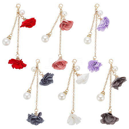 WADORN 6Pcs 6 Colors Iron Phone Hanging Pendant Decoration AJEW-WR0001-49-1