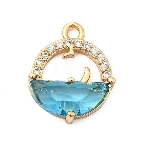 Brass Micro Pave Cubic Zirconia Pendants KK-F916-25G-1