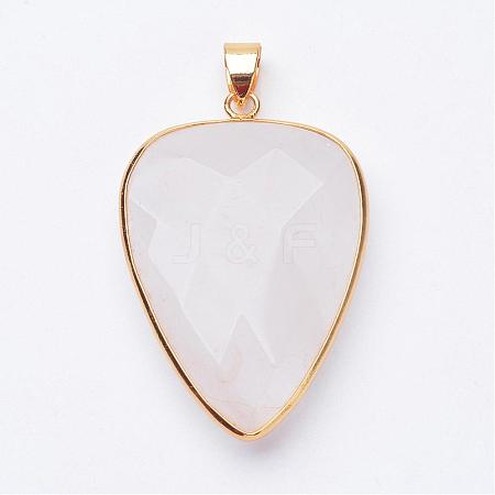 Faceted Natural Quartz Crystal Pendants G-F340-02C-1