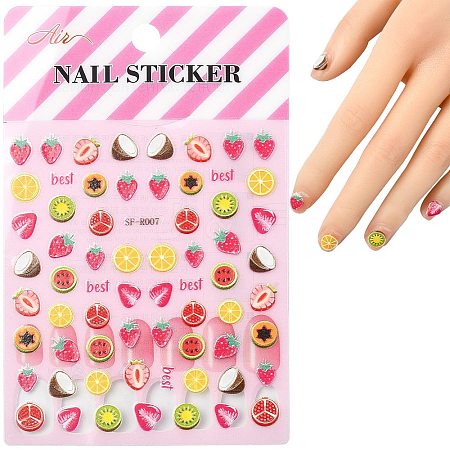 60Pcs Fruits Theme Paper Nail Art Stickers AJEW-CJC0018-05A-1