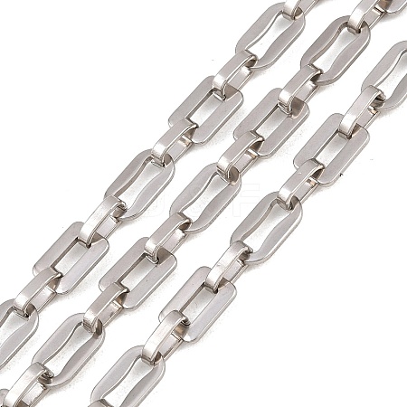 201 Stainless Steel Rectangle Link Chains CHS-F024-03A-P-1