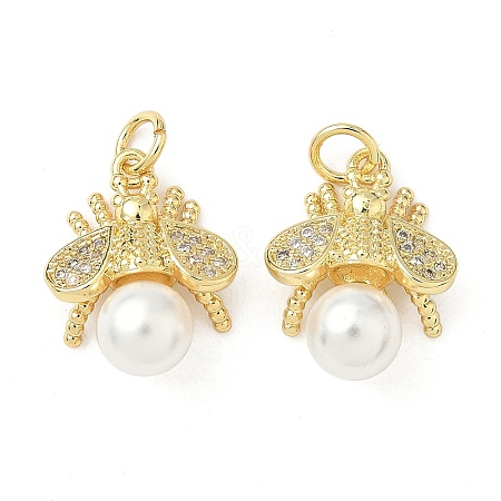 Brass Micro Pave Cubic Zirconia Pendants KK-S338-15G-1