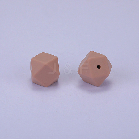 Hexagonal Silicone Focal Beads SI-JX0020A-111-1