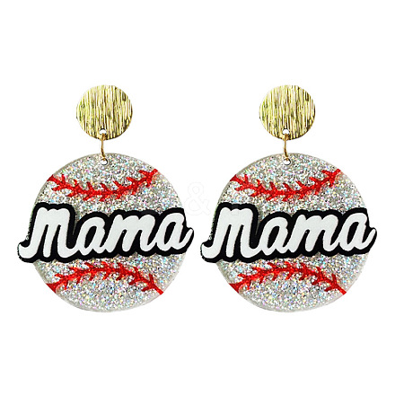 Mother's Day Acrylic Dangle Stud Earrings WG8B487-01-1