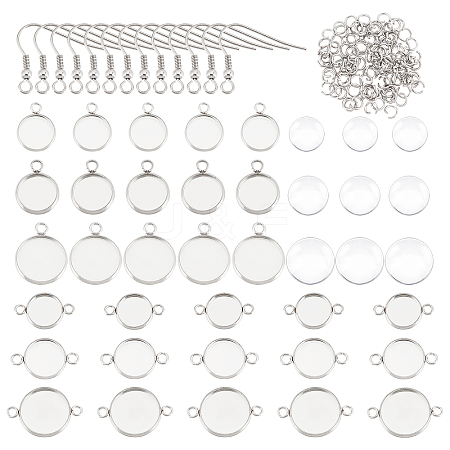 DIY Flat Round Drop Earring Making Kit DIY-UN0002-95-1
