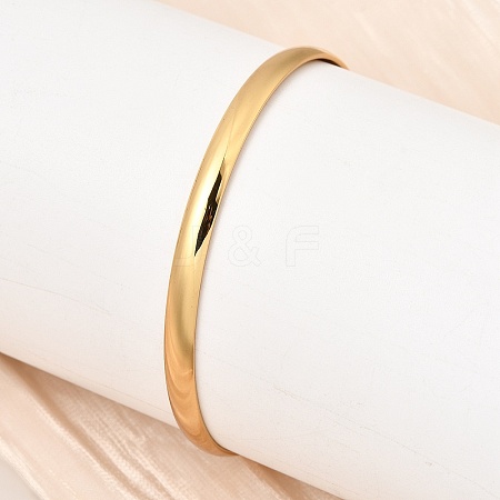 304 Stainless Steel Plain Bangles for Women Men BJEW-Z167-01G-04-1