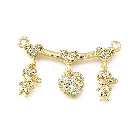 Brass Micro Pave Cubic Zirconia Pendants KK-Q066-15C-G-1