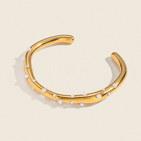 304 Stainless Steel Cuff Bangles for Women CB8538-1