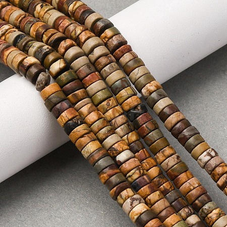 Natural Picasso Jasper/Polychrome Jasper Beads Strands G-L624-I15-3x6mm-1