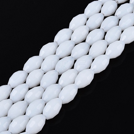 Opaque Solid Color Glass Beads Strands GLAA-N071-01A-C01-1