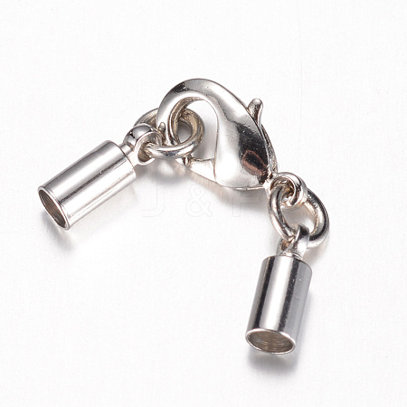 Platinum Plated Brass Cord Ends FIND-PH00792-1