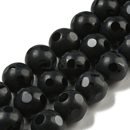 Natural Black Onyx Round Bead Strands X-G-L271-02-10mm-1