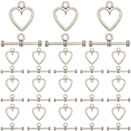 120Pcs Tibetan Style Alloy Toggle Clasps FIND-SP0001-58-1