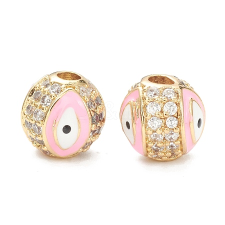 Brass Micro Pave Cubic Zirconia Beads ZIRC-A019-16G-A01-1