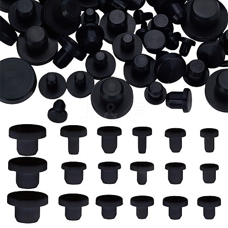 72Pcs 18 Styles Silicone End Caps FIND-FG0004-55B-1
