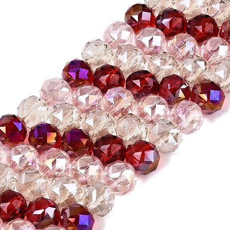 Electroplate Transparent Glass Beads Strands EGLA-Q135-8MM-C11-1