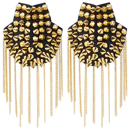 Vintage Iron Tassel Epaulette AJEW-CY0002-76G-1