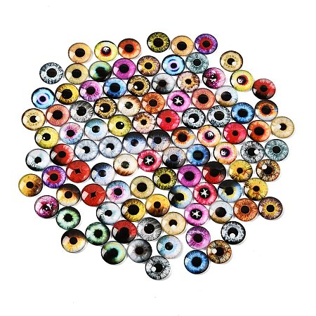 Printed Transparent Glass Cabochons GL-CBAA22A-12-1