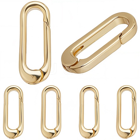 6Pcs Brass Spring Gate Rings KK-SC0003-85-1