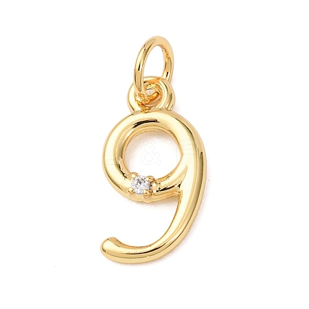Brass Micro Pave Cubic Zirconia Pendants KK-D019-28G-09-1