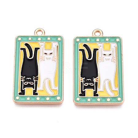 Tarot Card Theme Alloy Enamel Pendants ENAM-T020-51C-02-1