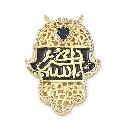 Brass Micro Pave Clear Cubic Zirconia Pendants CU-CBA6B6F-23G-B-1