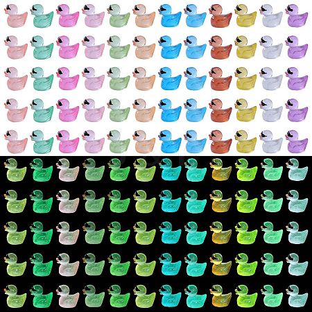 120Pcs 12 Colors Mini Luminous Resin Sunglasses Duck Display Decorations RESI-SZ0003-33-1