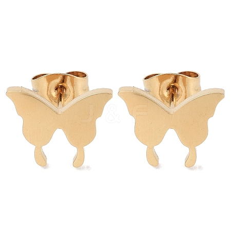 PVD Vacuum Plating 304 Stainless Steel Stud Earrings for Women EJEW-A048-48D-G-1