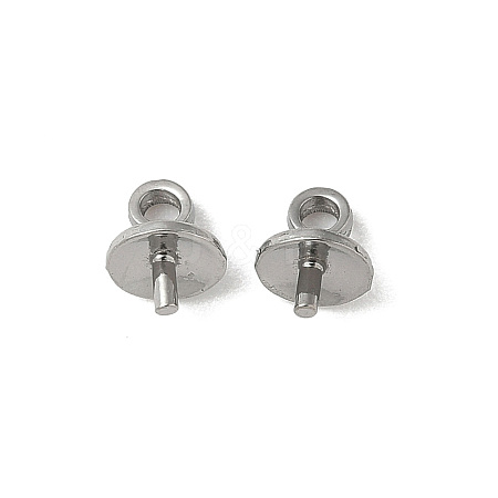 304 Stainless Steel Cup Pearl Peg Bails Pin Pendants STAS-L300-004C-P-1