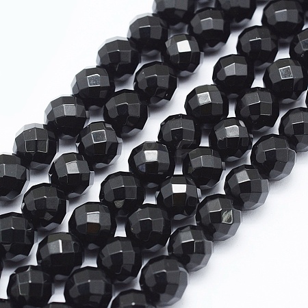 Natural Black Onyx Beads Strands G-E469-07-4mm-1