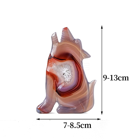 Natural Agate Geode Carved Healing Figurines PW-WG50928-06-1