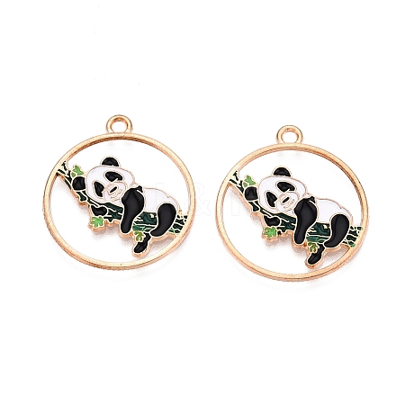 Panda Theme Alloy Enamel Pendants ENAM-T020-34A-1