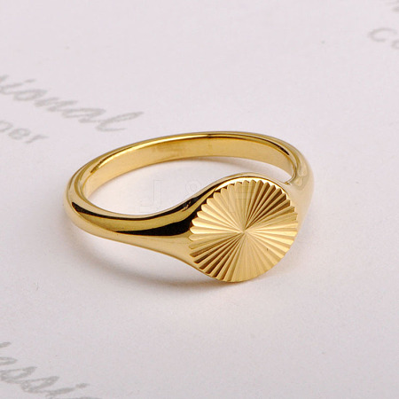Flat Round 304 Stainless Steel Finger Rings FS-WG268FC-04-1