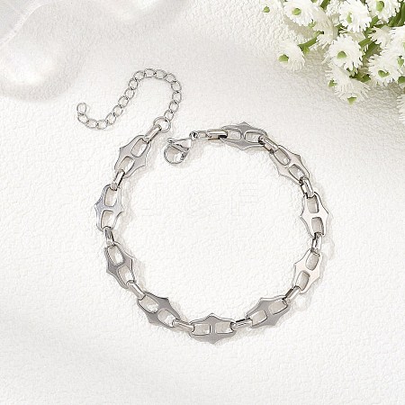 Stainless Steel Oval Link Chain Bracelets for Women BJEW-JB13861-1