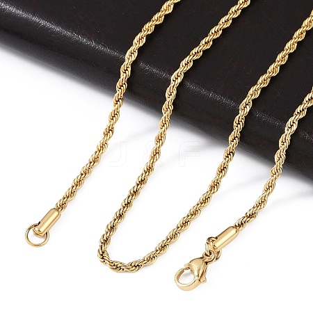Unisex 304 Stainless Steel Rope Chain Necklaces X-STAS-D0002-33G-1