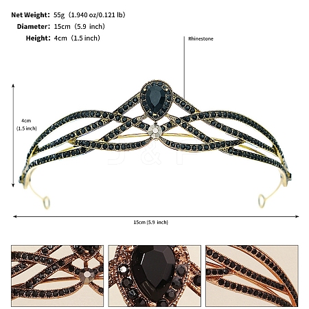 Alloy Rhinestone Hair Bands  for Woman Girls PW-WGA69DD-10-1