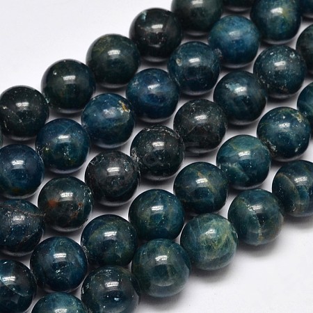 Round Grade A Natural Apatite Bead Strands G-F289-13-14mm-1