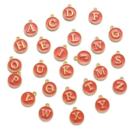 Initial Letter A~Z Alphabet Enamel Charms ENAM-X0018-11-1