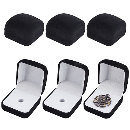 Plastic Cover with Velvet Brooch Packing Boxes VBOX-WH0012-04B-1