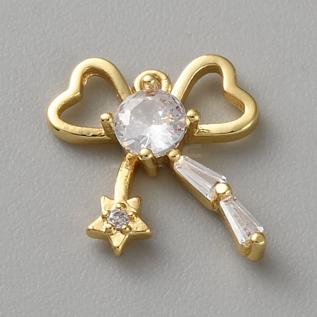 Brass Micro Pave Cubic Zirconia Pendants FIND-WH0817-162G-I-1