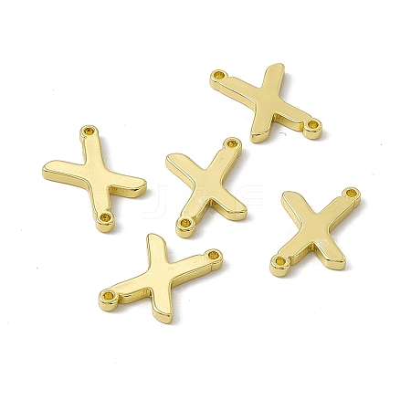 Rack Plating Brass Letter Connector Charms KK-C007-38G-X-1