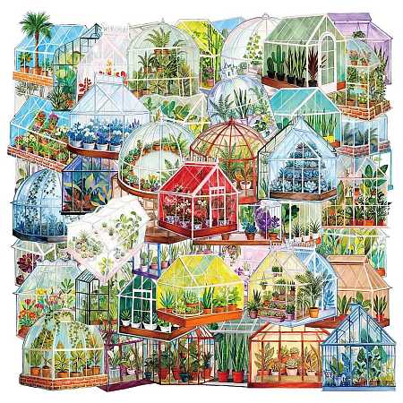50Pcs Plants PET Cartoon Stickers STIC-T0001-12-1