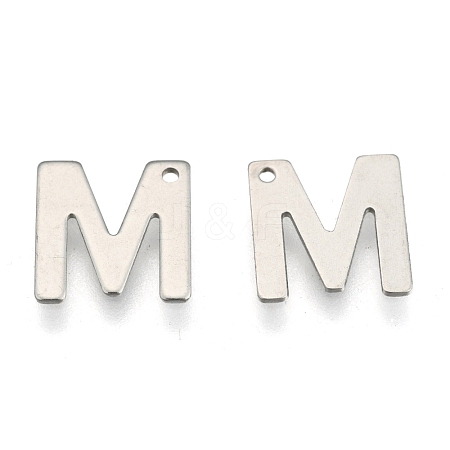 Tarnish Resistant 304 Stainless Steel Letter Charms X-STAS-O072-M-1