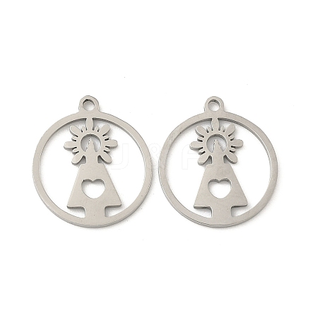 201 Stainless Steel Laser Cut Pendants STAS-P428-10P-03-1