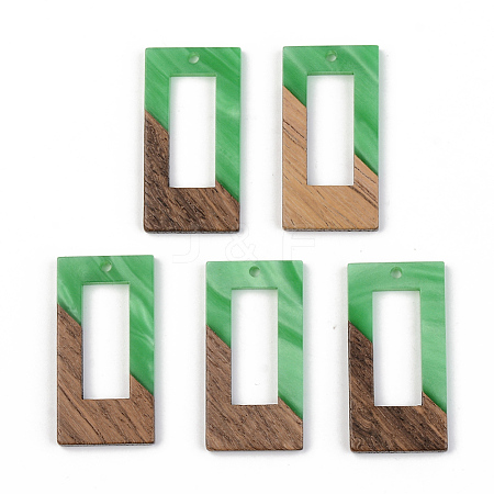 Opaque Resin & Walnut Wood Pendants RESI-S389-057A-C03-1