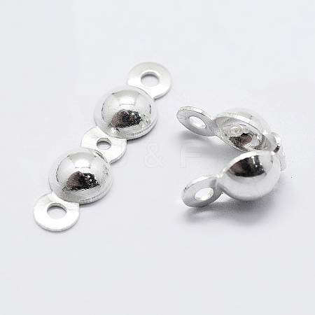 925 Sterling Silver Bead Tips Knot Covers STER-K167-002D-S-1