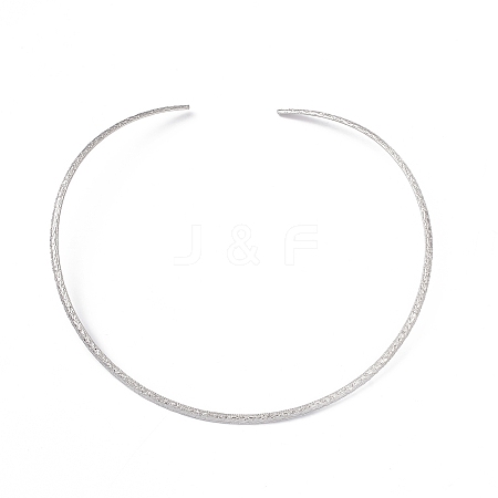 304 Stainless Steel Textured Wire Necklace Making STAS-B036-02P-1