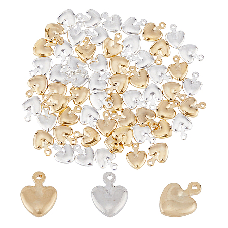 60Pcs 2 Colors Brass Charms KK-HY0001-96-1