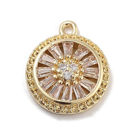 Brass with Clear Cubic Zirconia Pendants KK-Z061-21A-G-1